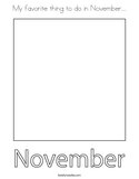 My favorite thing to do in November Coloring Page
