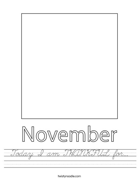 My favorite thing to do in November... Worksheet