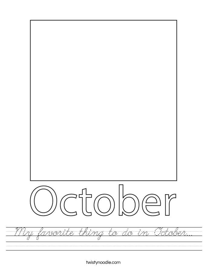 My favorite thing to do in October... Worksheet