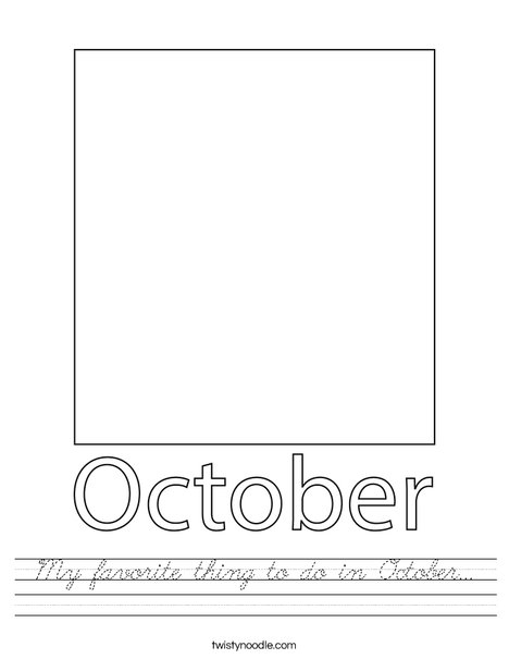 My favorite thing to do in October... Worksheet