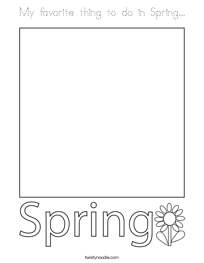 My favorite thing to do in Spring... Coloring Page