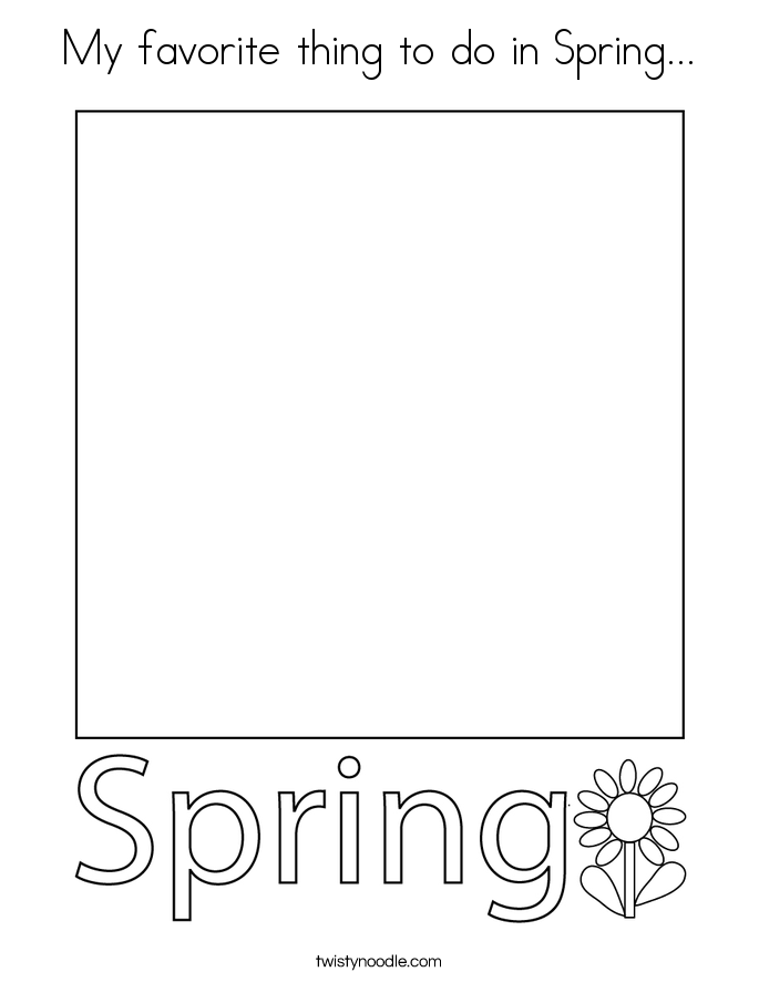 My favorite thing to do in Spring... Coloring Page