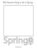 My favorite thing to do in Spring Coloring Page