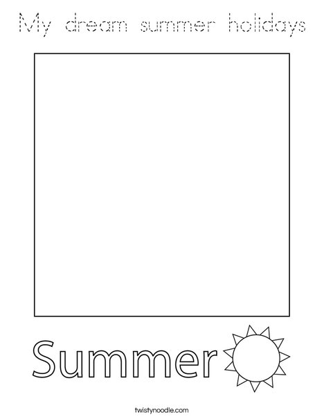 My favorite thing to do in Summer. Coloring Page
