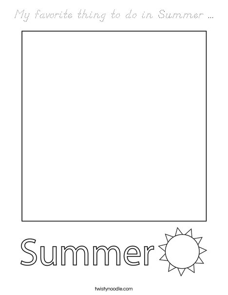 My favorite thing to do in Summer. Coloring Page