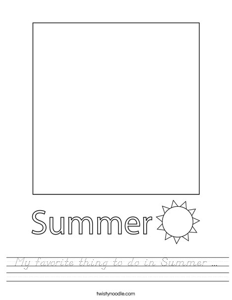 My favorite thing to do in Summer. Worksheet