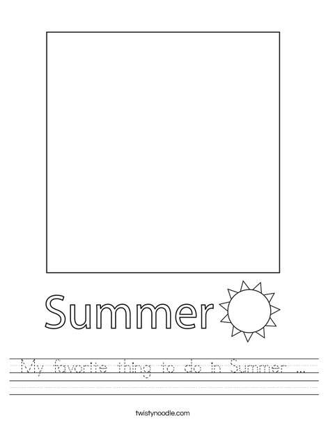 My favorite thing to do in Summer. Worksheet