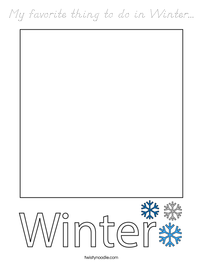 My favorite thing to do in Winter... Coloring Page