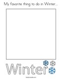 My favorite thing to do in Winter Coloring Page