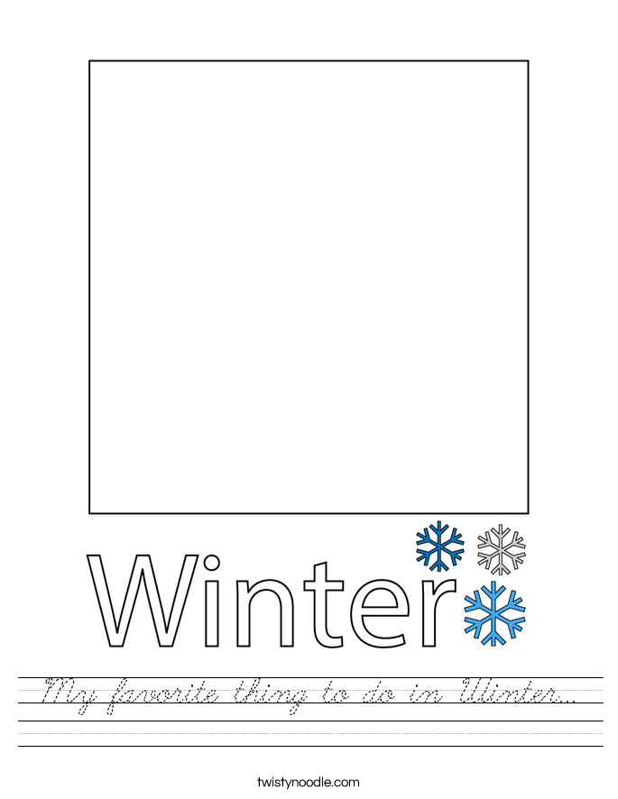 My favorite thing to do in Winter... Worksheet