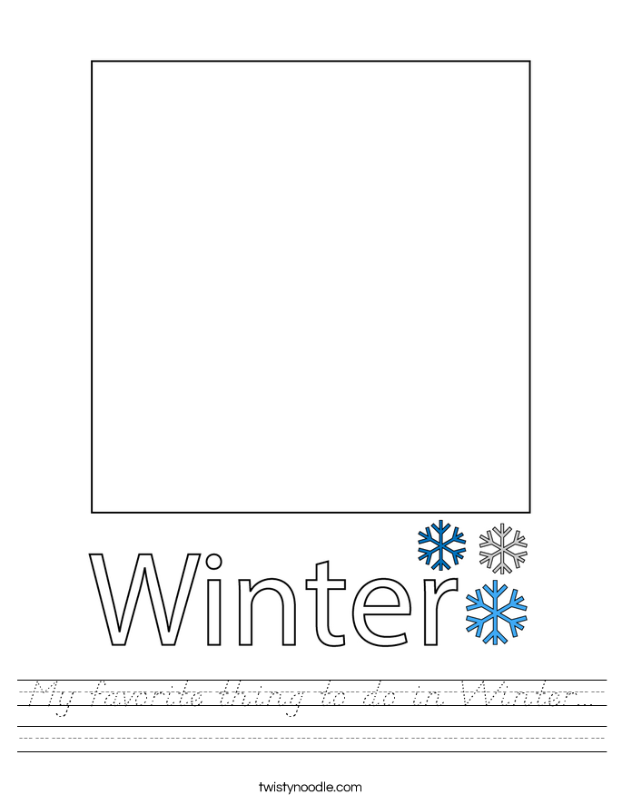 My favorite thing to do in Winter... Worksheet