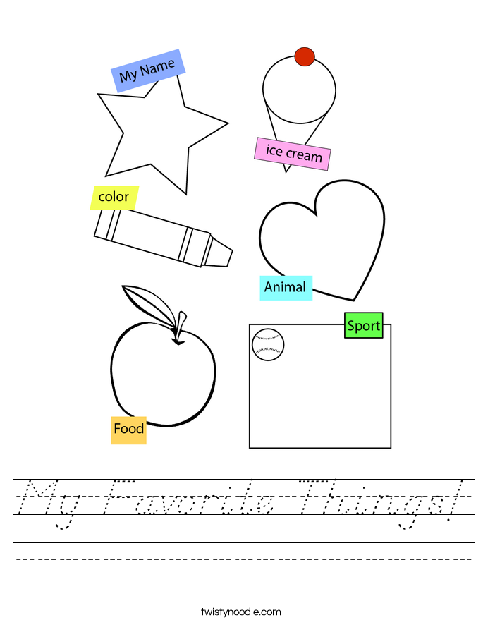 My Favorite Things! Worksheet