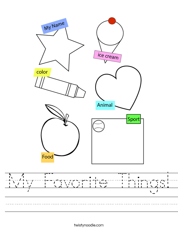Free Printable My Favorite Things - My Favorite Things 13 Worksheet 