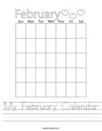 My February Calendar Handwriting Sheet
