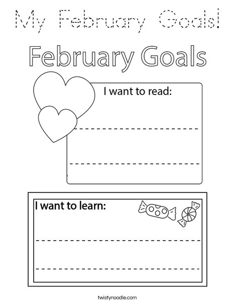 My February Goals! Coloring Page