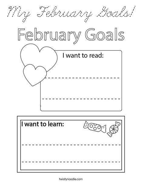 My February Goals! Coloring Page