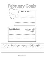 My February Goals Handwriting Sheet