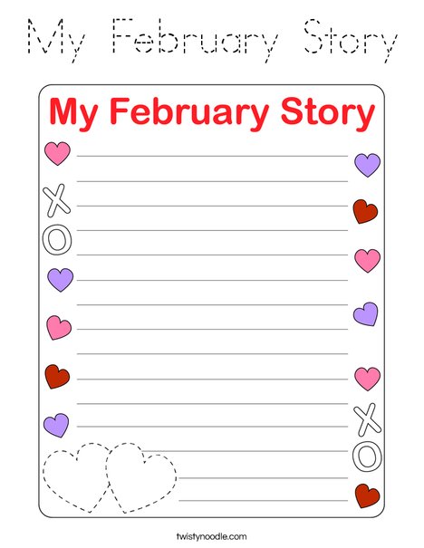 My February Story Coloring Page