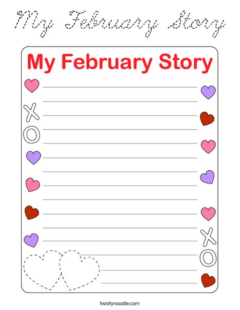 My February Story Coloring Page