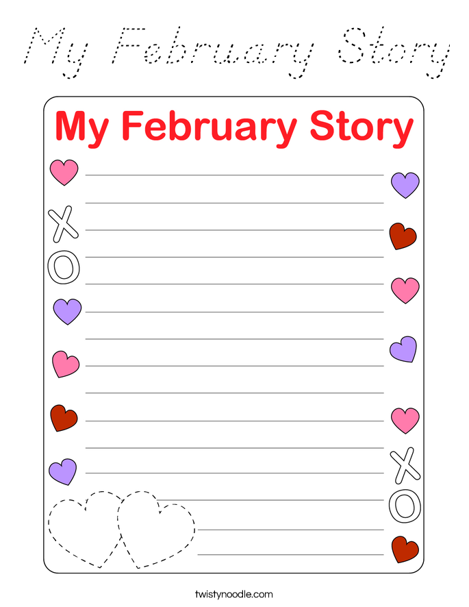 My February Story Coloring Page