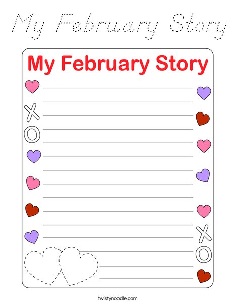 My February Story Coloring Page