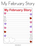 My February Story Coloring Page