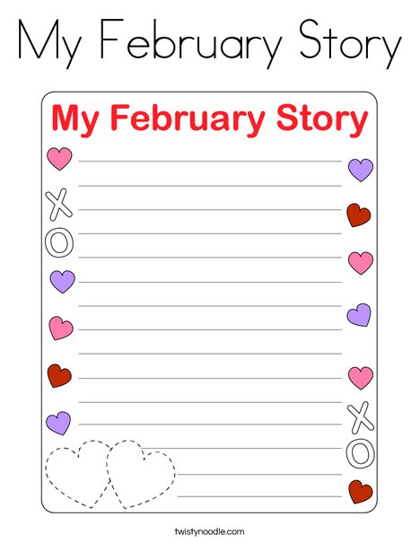 My February Story Coloring Page