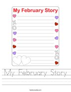 My February Story Handwriting Sheet