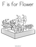 F is for Flower Coloring Page