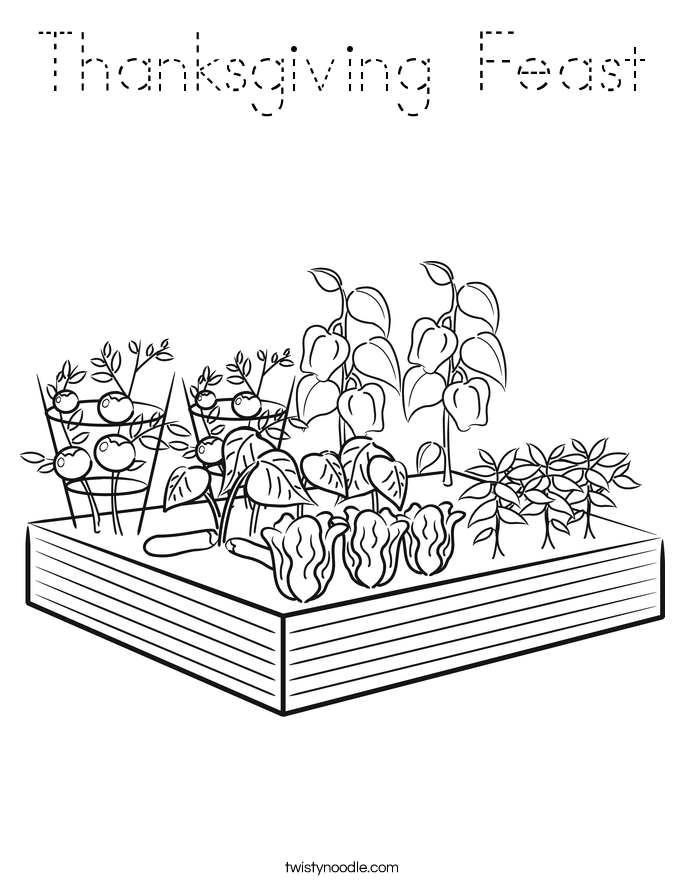 Thanksgiving Feast Coloring Page