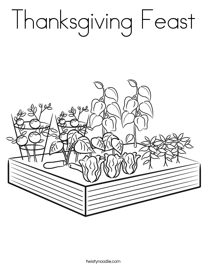 Thanksgiving Feast Coloring Page