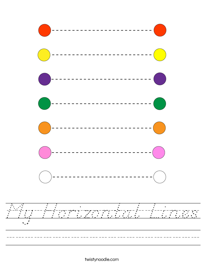 my horizontal lines worksheet dnealian twisty noodle