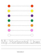 My Horizontal Lines Handwriting Sheet