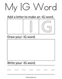 My IG Word Coloring Page