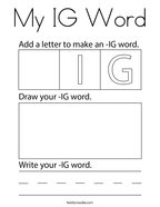 My IG Word Coloring Page