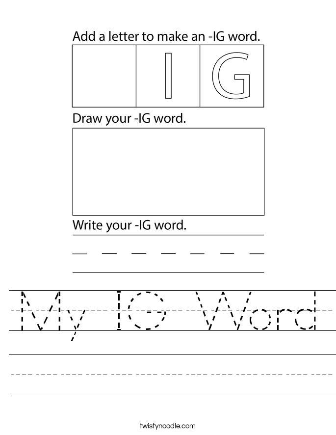 My IG Word Worksheet