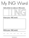 My ING Word Coloring Page