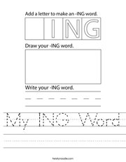 My ING Word Worksheet