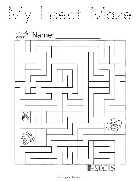My Insect Maze Coloring Page