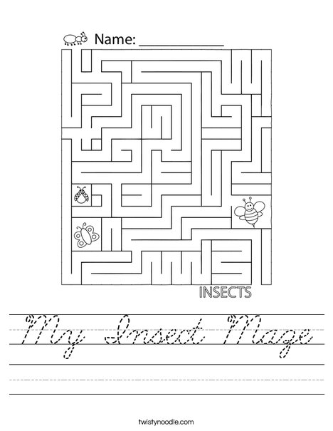 My Insect Maze Worksheet