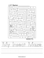 My Insect Maze Handwriting Sheet