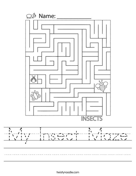 My Insect Maze Worksheet