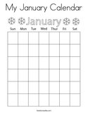 My January Calendar Coloring Page