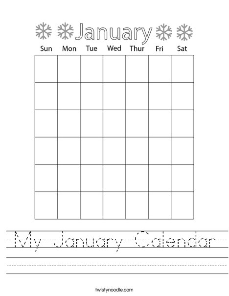 My January Calendar Worksheet