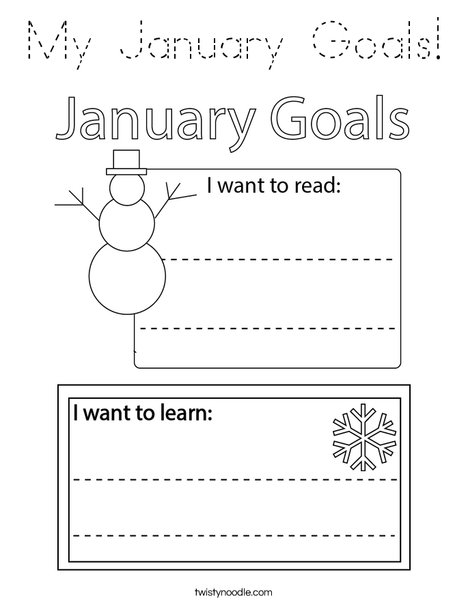 My January Goals! Coloring Page