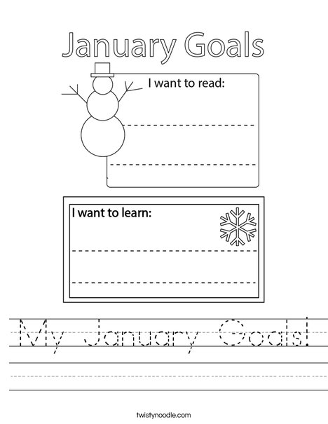 My January Goals! Worksheet
