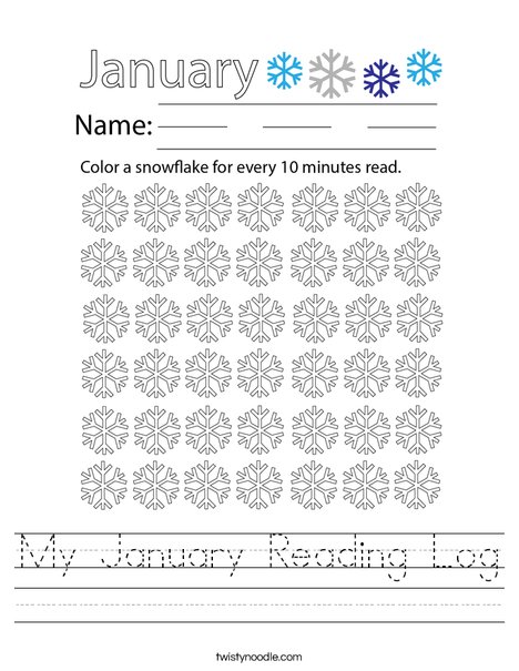 My January Reading Log Worksheet