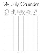 My July Calendar Coloring Page