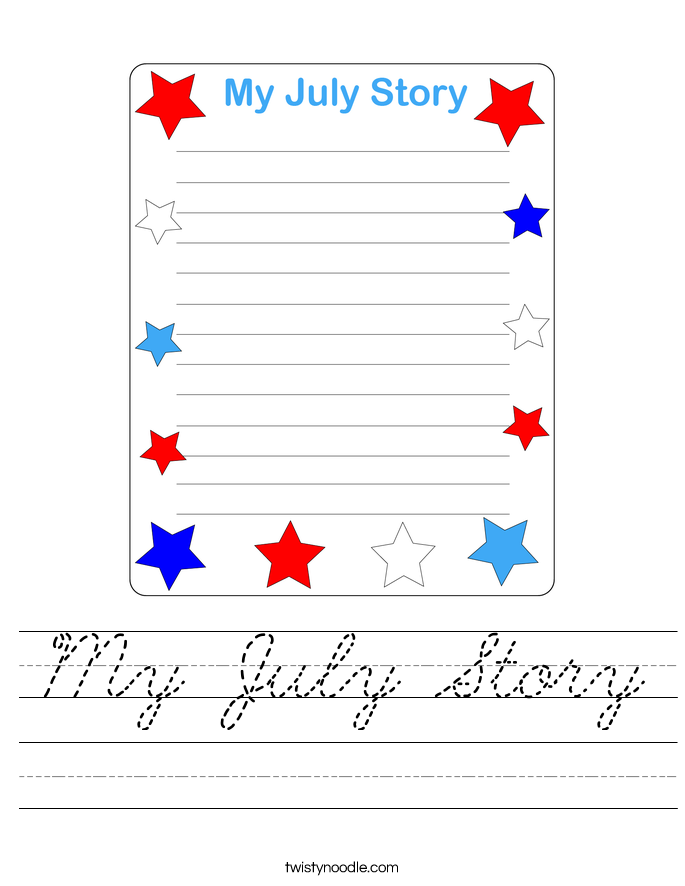 My July Story Worksheet