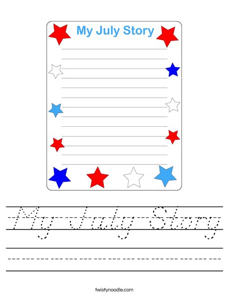 My July Story Worksheet